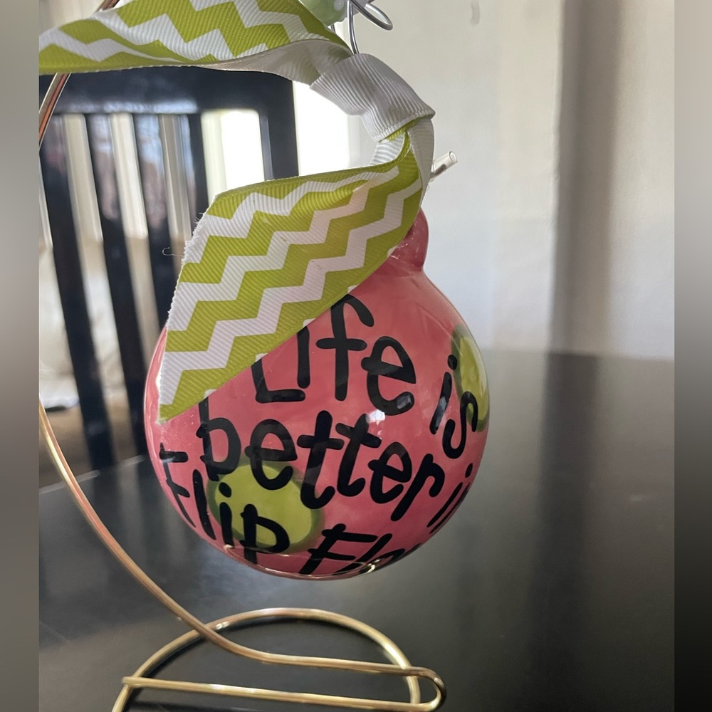 Glory Haus "Life Is Better In Flip Flops Ball Christmas Ornament